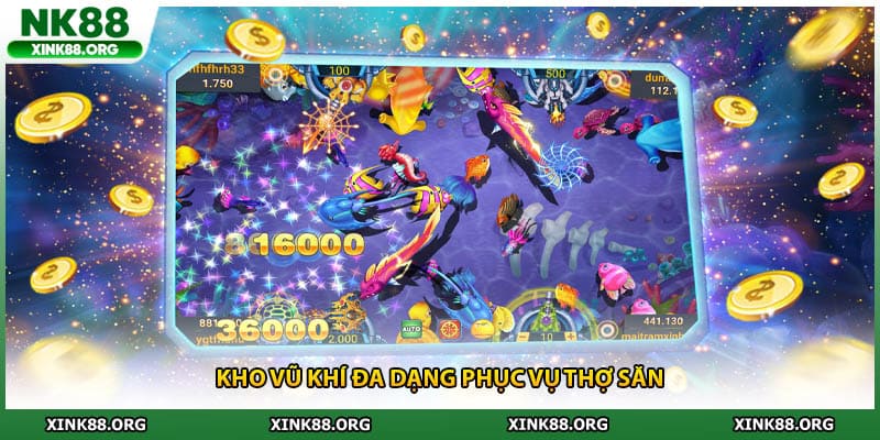 Kho vũ khí đa dạng phục vụ thợ săn